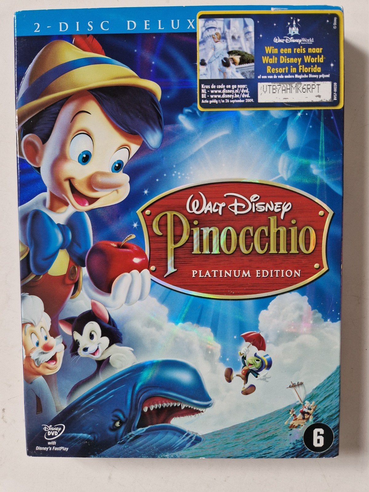Walt Disney Pinocchio Platinum Edition 2-Disc DVD, Avontuur, Alle leeftijden, Ophalen of Verzenden, Zo goed als nieuw