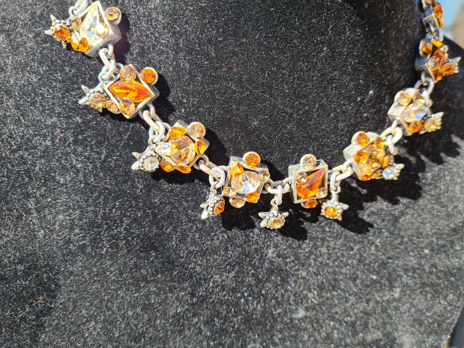 Otazu ketting met kristallen in zeer goede staat, Met kristal, Overige materialen, Oranje, Ophalen of Verzenden
