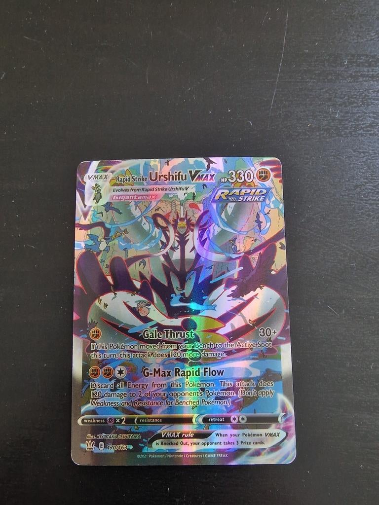 Urshifu VMAX Rapid Strike Pokémon Kaart 170/163, Ophalen of Verzenden, Zo goed als nieuw, Losse kaart, Foil