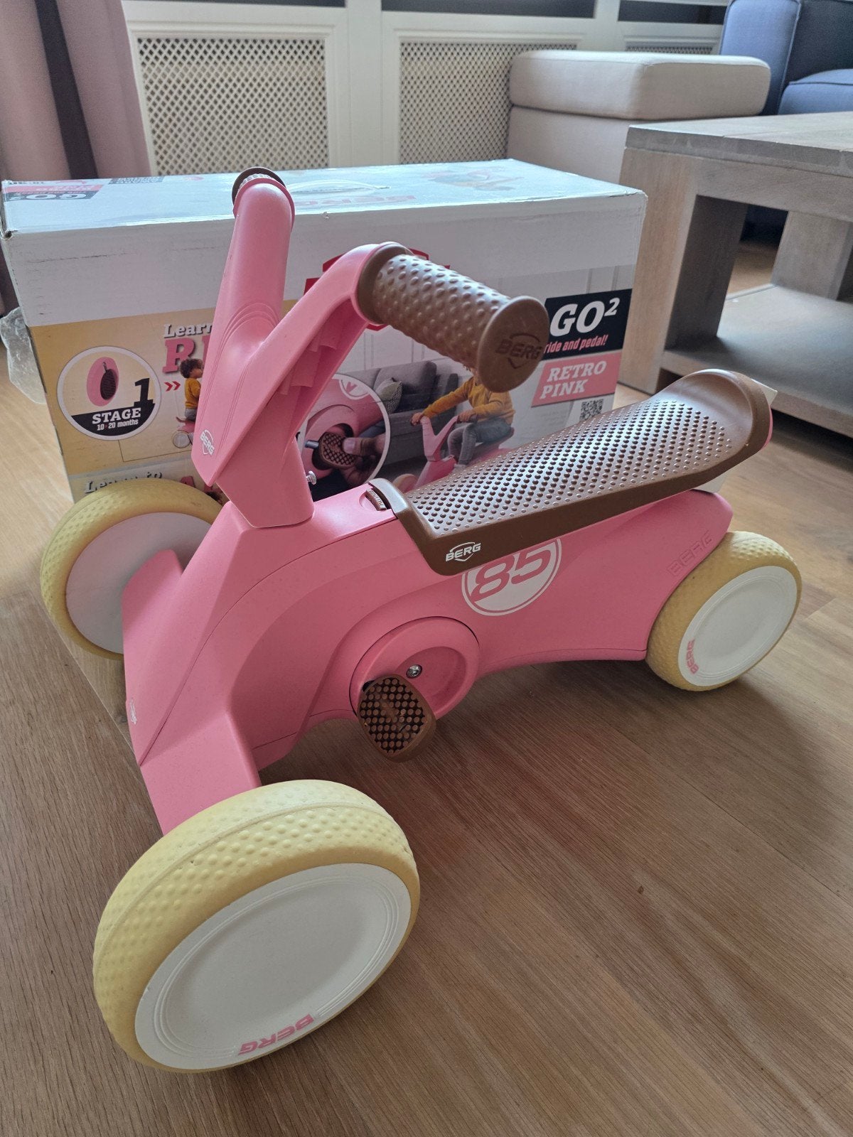 BERG GO2 Retro Roze Loopfiets en Loopauto skeltet, Ophalen of Verzenden, Zo goed als nieuw, Loopfiets