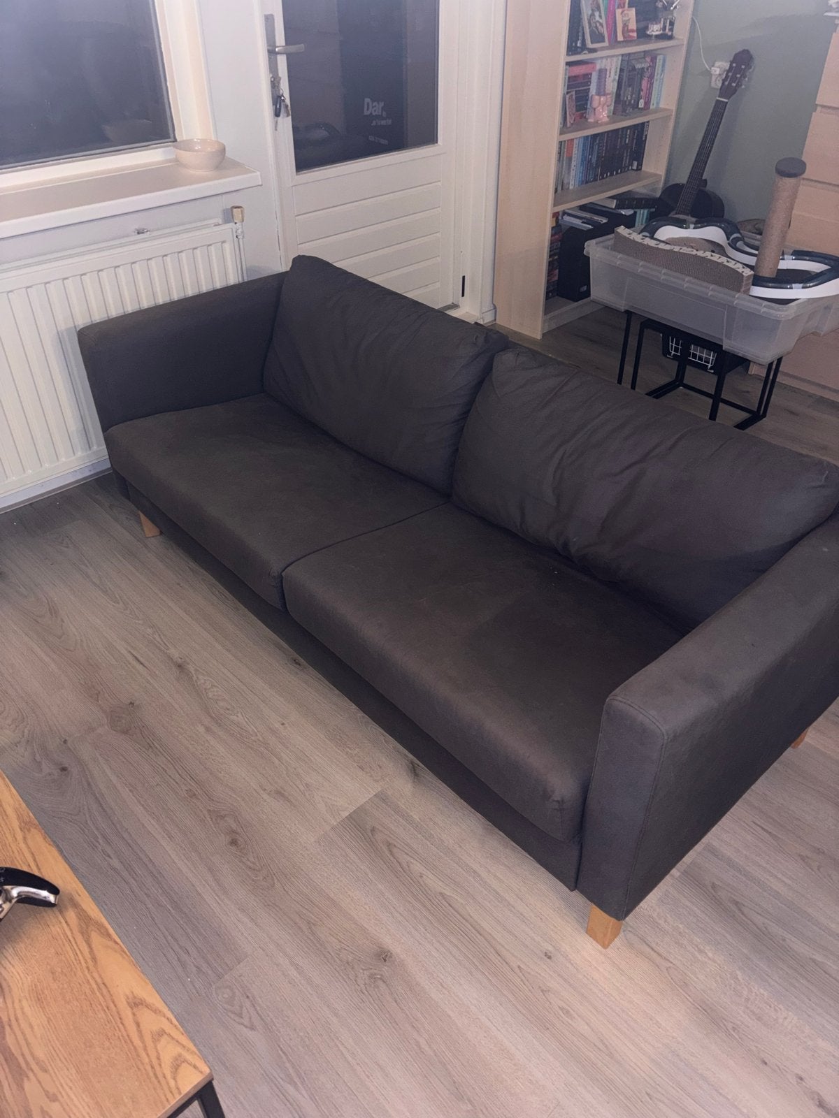 Comfortabele tweepersoonsbank - Donkergrijs, Ophalen, Gebruikt, 150 tot 200 cm, Tweepersoons