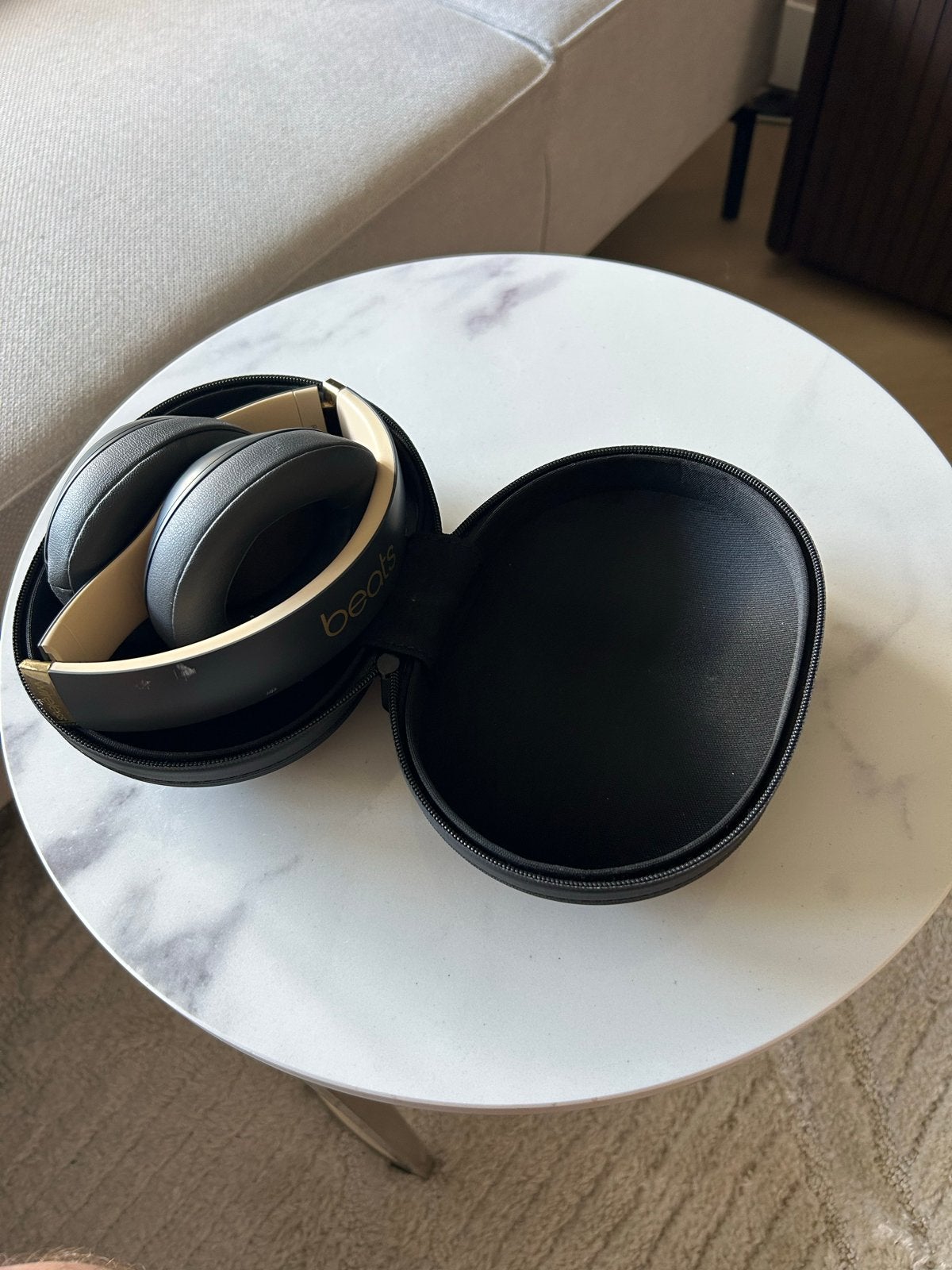 Beats by Dre Studio3 Wireless Antraciet/Goud met Opbergcase, Gebruikt, Beats, Ophalen of Verzenden, Over-ear