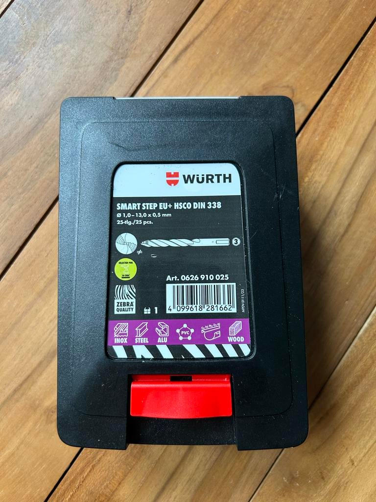 WÜRTH SMART STEP EU+ HSCO DIN 338 Boorset (25-delig), Ophalen of Verzenden, Nieuw, Overige typen