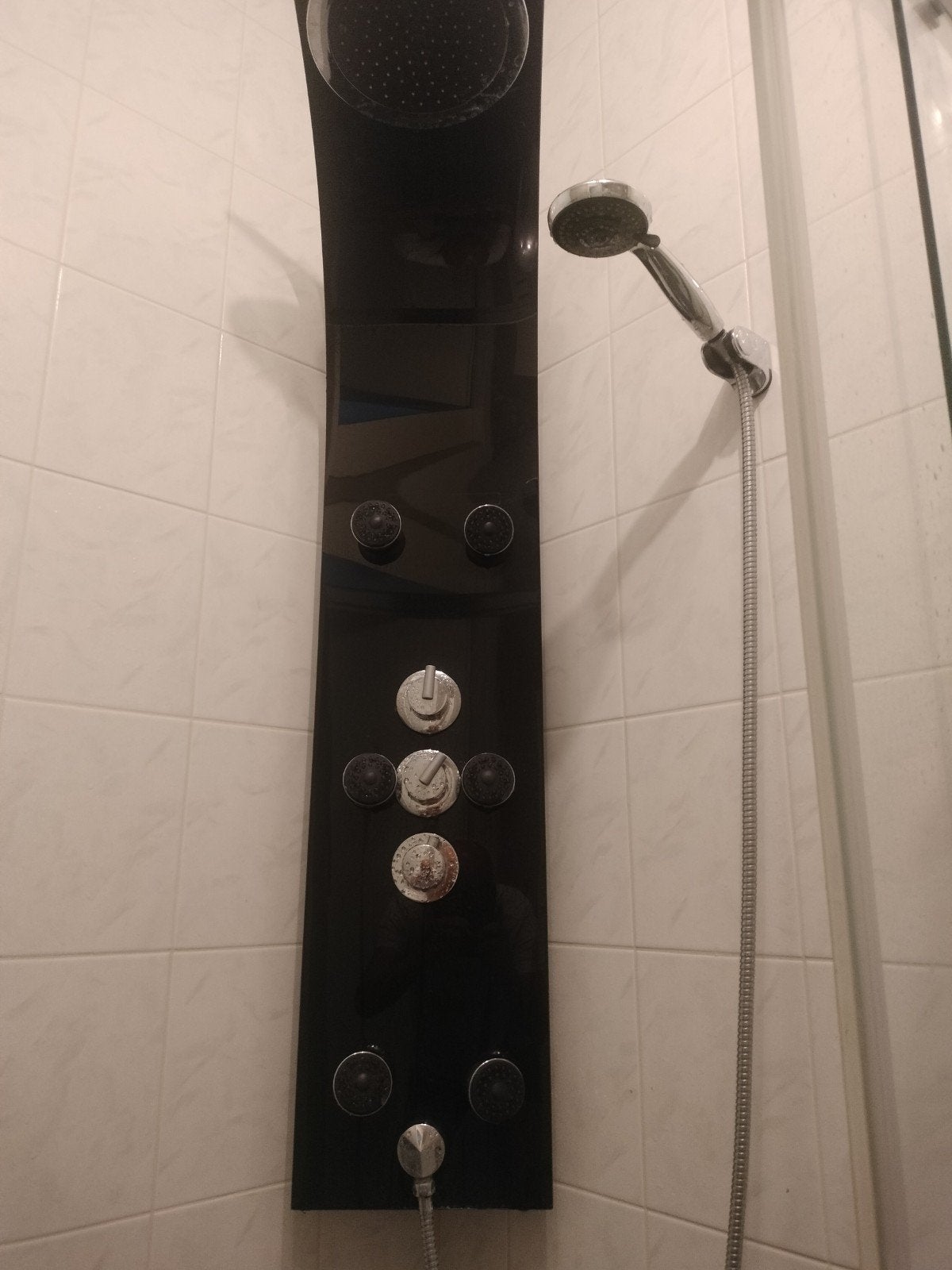 Moderne Schutte Lanzarote douchepaneel met regendouche en ha, Huis en Inrichting, Badkamer | Complete badkamers, Ophalen, Gebruikt