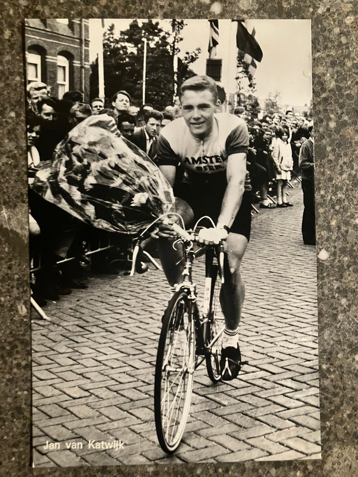Jan van Katwijk - Amstel Bier - kaart wielrennen, Ophalen of Verzenden, Zo goed als nieuw, Ajax, Poster, Plaatje of Sticker