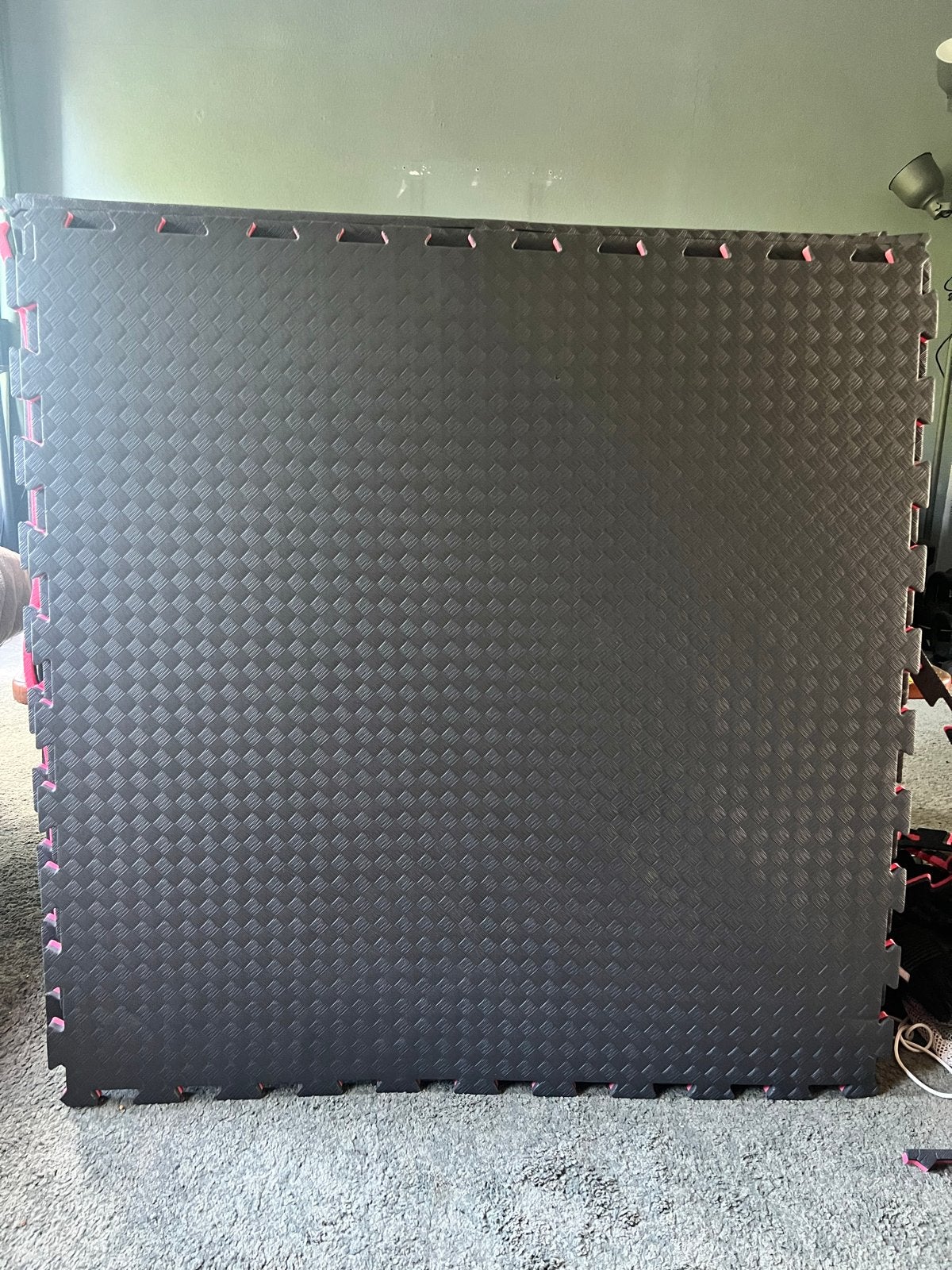 8 puzzelmatten 100x100x2cm - Zwart/Rood, Ophalen, Gebruikt, Fitnessmat