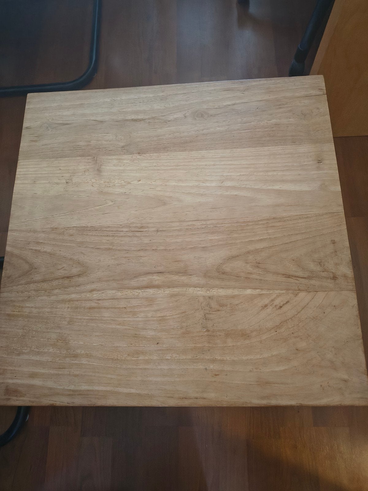 2 teak houten tafeltjes 60x60 cm, Ophalen, Gebruikt, 50 tot 100 cm, 50 tot 100 cm