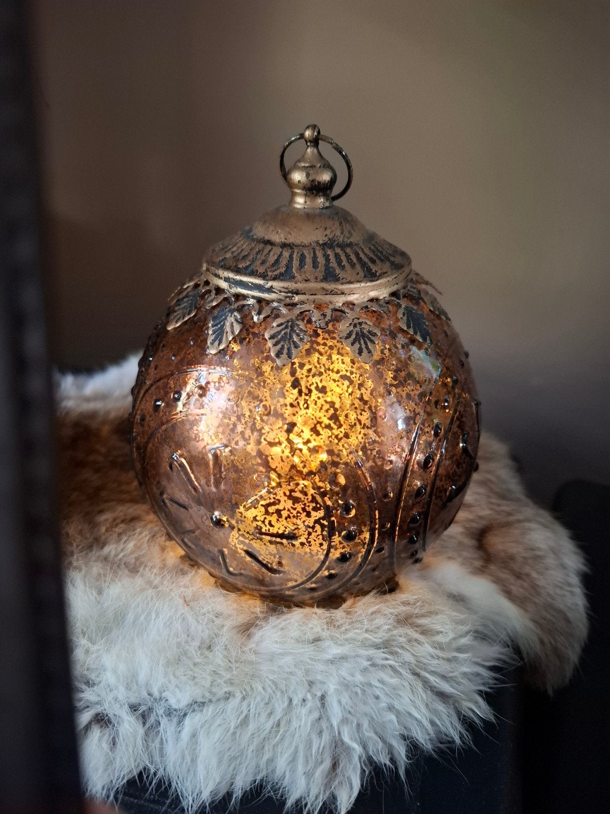 glazenbol bewerkt met verlichting, Ophalen of Verzenden