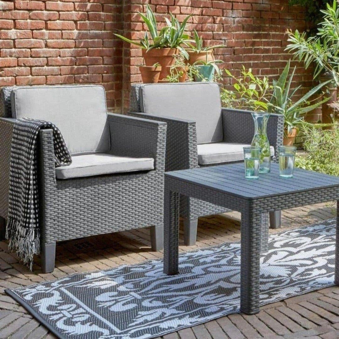 Allibert Balkonset Chicago - Antraciet - incl. Kussens, Kunststof, Zo goed als nieuw, Loungeset, Ophalen