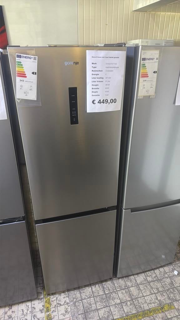 Gorenje koelvriescombinatie nieuw rvs kleur no frost, Ophalen, Gorenje, Gorenje, 200 liter of meer