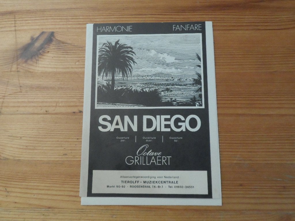 San diego ouverture - o. Grillaert, Gebruikt, Ophalen of Verzenden, Klarinet, Artiest of Componist