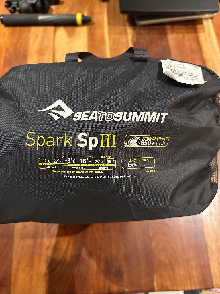 Sea to Summit Spark SpIII donzen slaapzak Regular 850+ dons, Caravans en Kamperen, Ophalen of Verzenden, Gebruikt