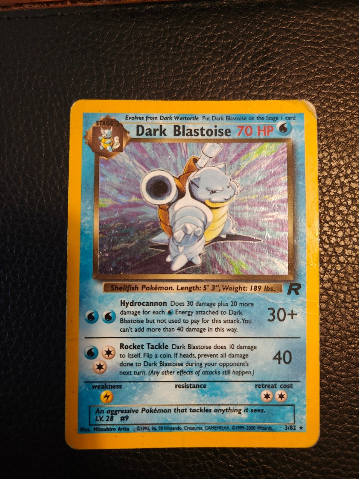 Dark Blastoise Holo Pokémon kaart - Team Rocket 2000, Ophalen of Verzenden, Gebruikt, Losse kaart, Foil