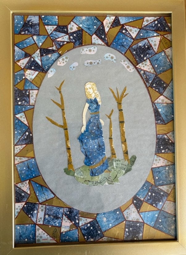 Sterrennacht - postzegelkunst, Verzenden, Nieuw, Papier of Karton, Knutselwerk