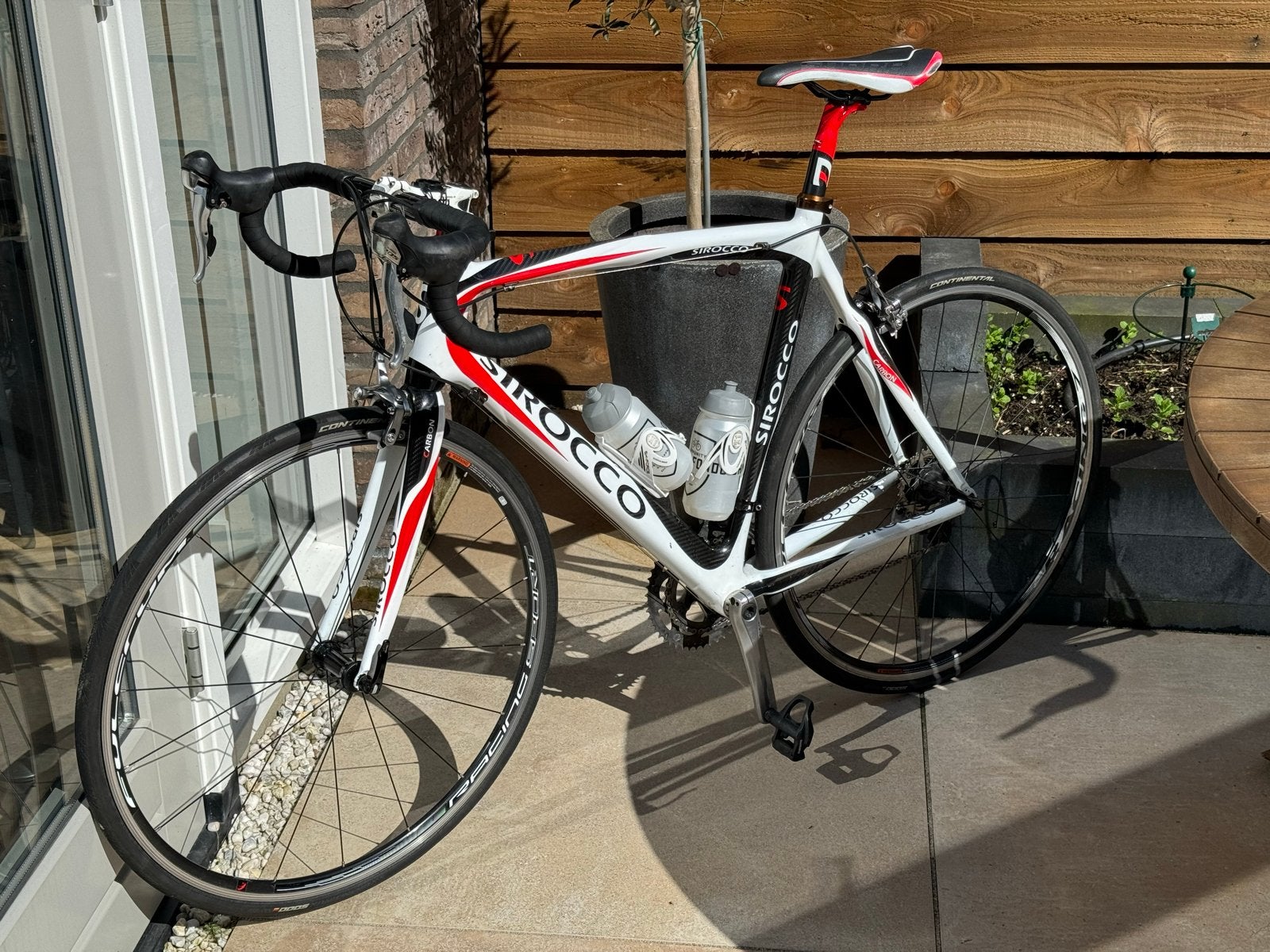 Sirocco racefiets - Wit/Rood/Zwart - Carbon/Aluminium, 28 inch, Gebruikt, Aluminium, Meer dan 20 versnellingen