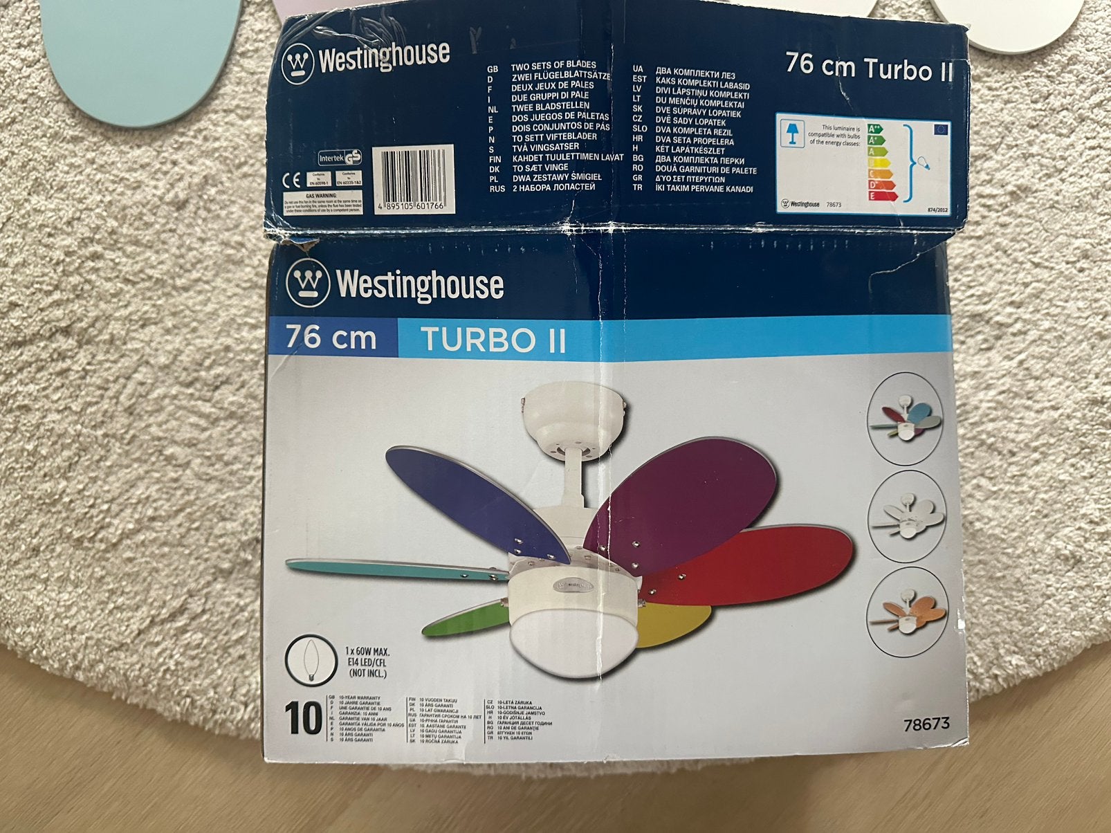3x Westinghouse Plafondventilator Turbo II (76 cm), Witgoed en Apparatuur, Ventilatoren, Ophalen, Gebruikt, Plafondventilator