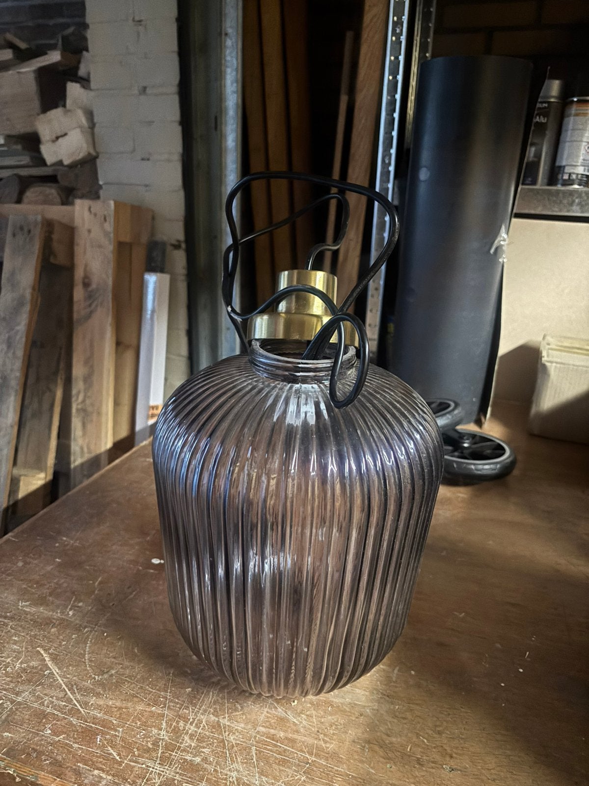 Ikea lamp glas, Ophalen of Verzenden, Zo goed als nieuw, Rond, Minder dan 50 cm