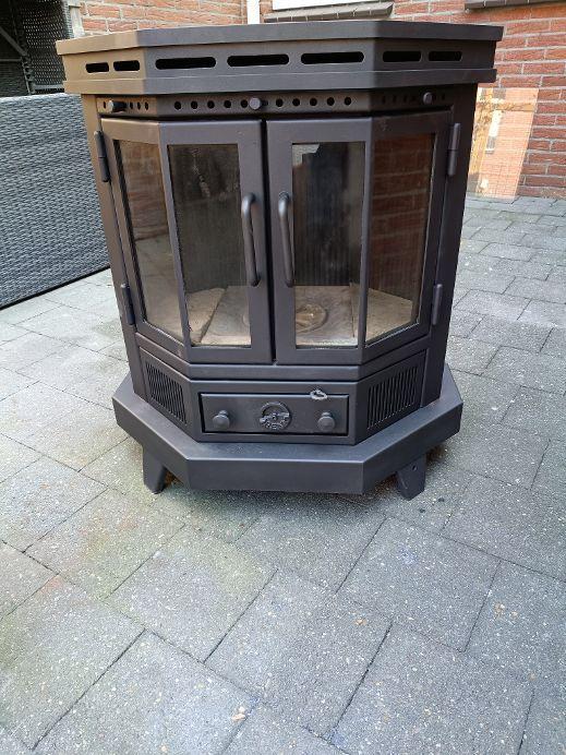 RENY GROTE XL OSLO 8 KW HOUTKACHEL ALLESBRANDER, Houtkachel, Ophalen of Verzenden, Zo goed als nieuw, Vrijstaand