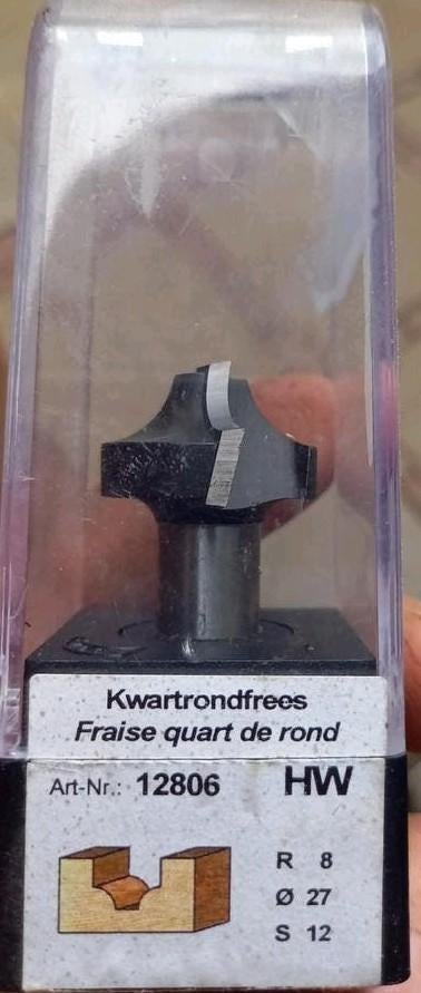 Kwartrondfrees HW R8 Ø27 S12, Ophalen of Verzenden, Nieuw, Bovenfrees, HW