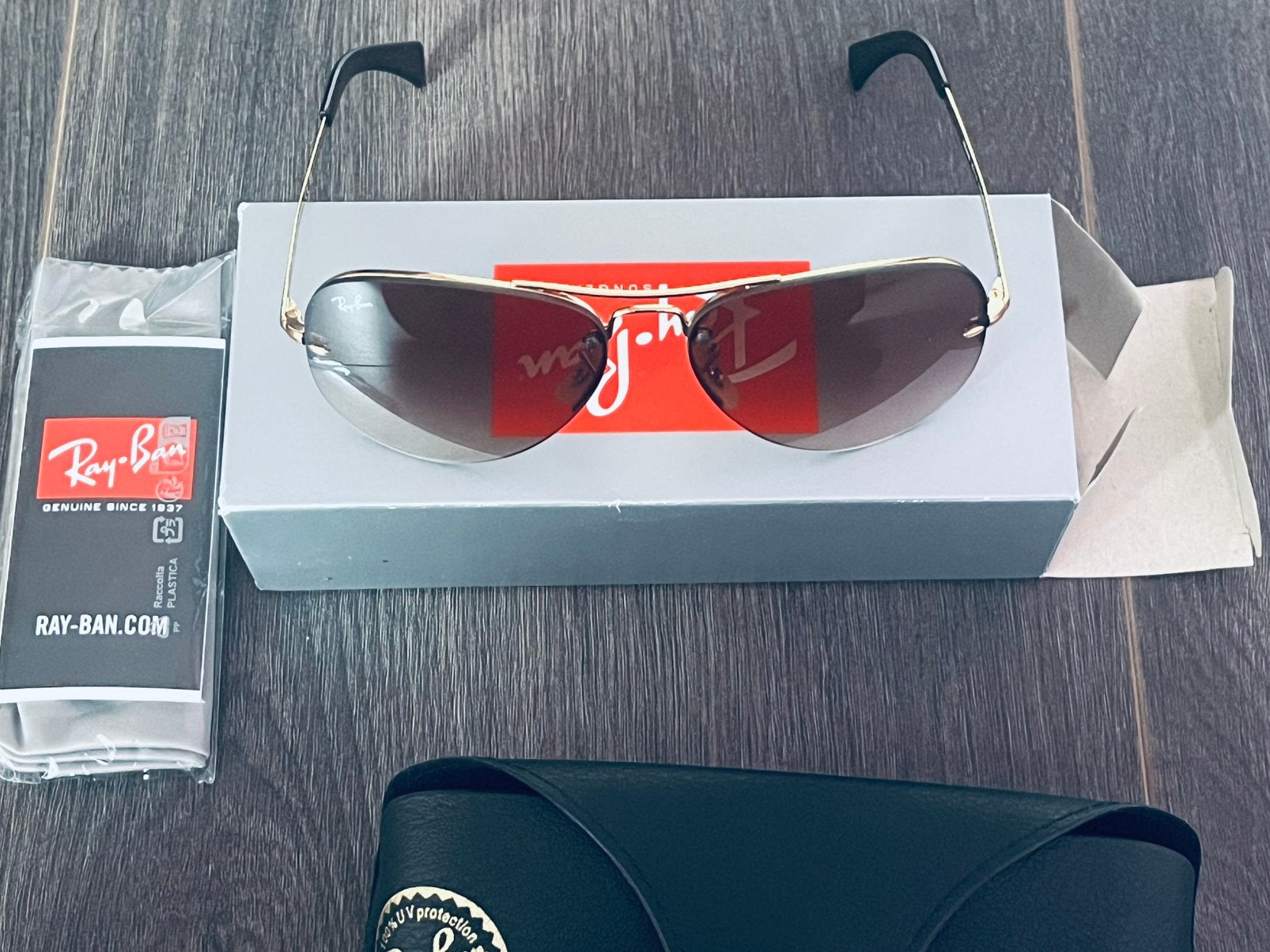 Ray-Ban Aviator NIEUW brown gradient dark brown, Zonnebril, Bruin, Nieuw, Ophalen of Verzenden
