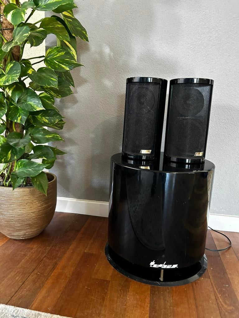Turbax home speakers  systeem / luidsprekers, Audio, Tv en Foto, Luidsprekers, Zo goed als nieuw, Minder dan 60 watt, Front, Rear of Stereo speakers