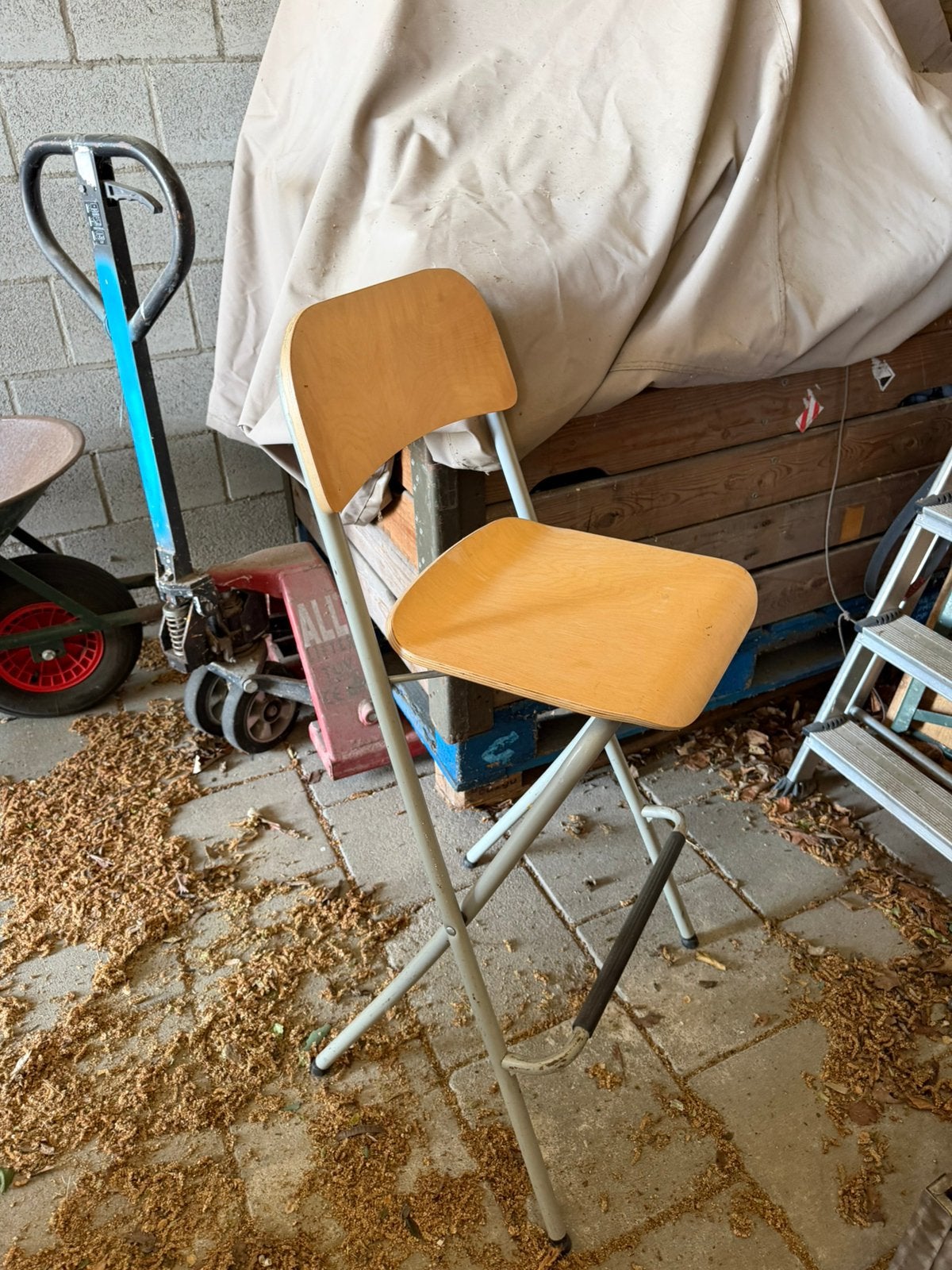 Houten barkrukken 20, Ophalen, Met voetsteun, 60 tot 90 cm, Hout