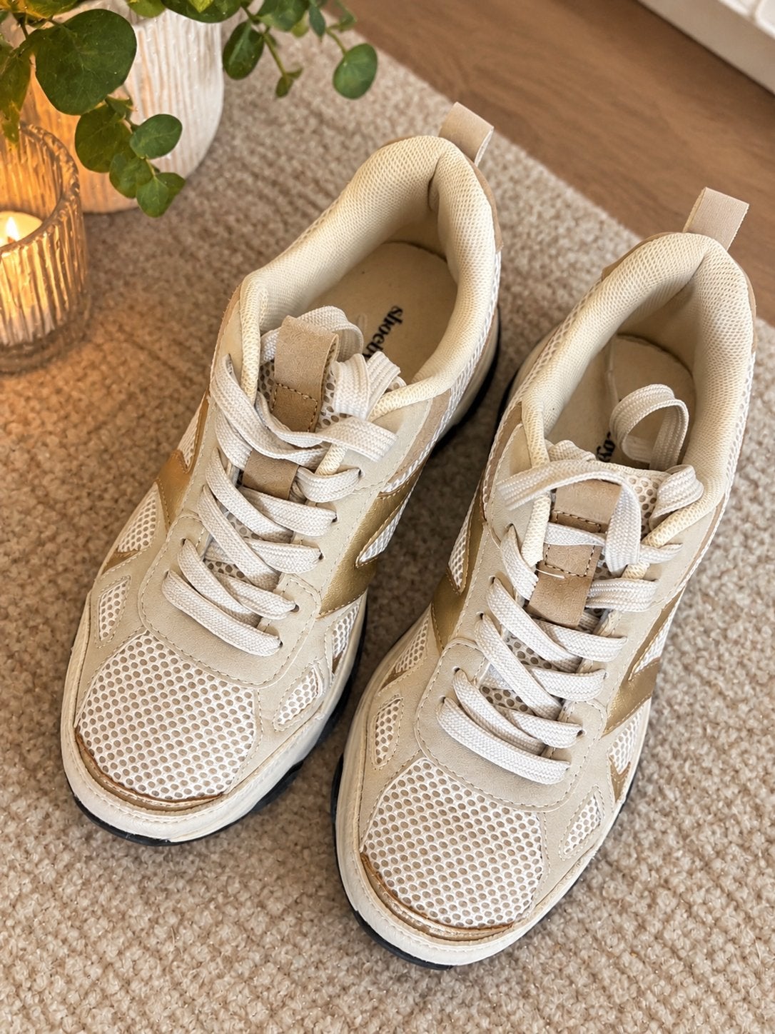 Shoeby sneakers maat 36, Ophalen of Verzenden, Zo goed als nieuw, Beige, Sneakers of Gympen