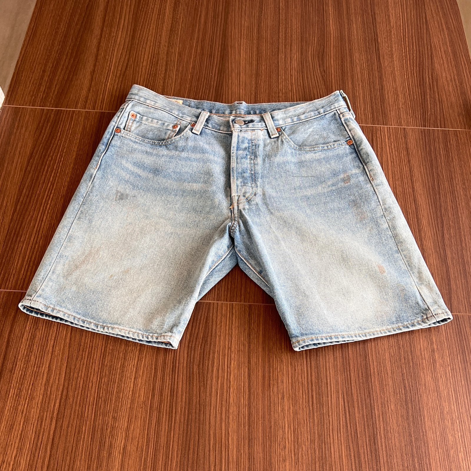 Levi’s Short Jeans 501 (Maat W32 L-), Ophalen of Verzenden, Zo goed als nieuw, Blauw, W32 (confectie 46) of kleiner