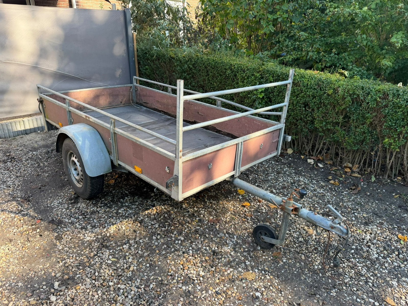 saris enkelasser aanhanger ongeremd 750kg opknapper, Ophalen of Verzenden, Gebruikt