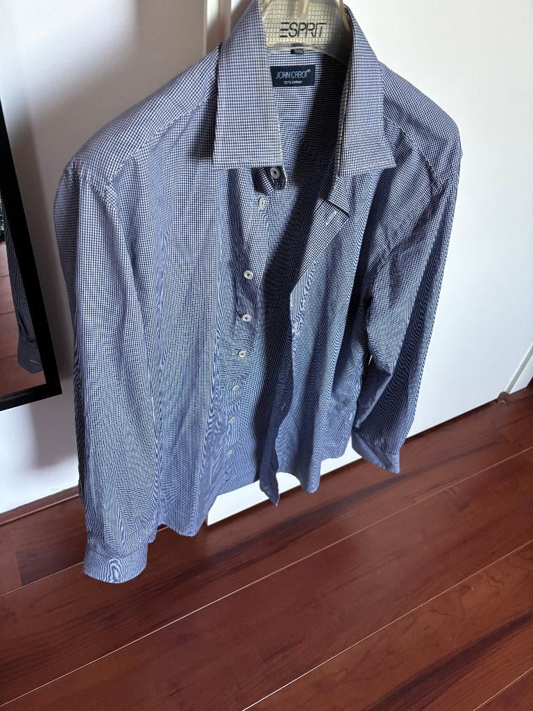 John Cabot overhemd zelden gebruikt, Kleding | Heren, Overhemden, Blauw, Ophalen of Verzenden, Zo goed als nieuw, Halswijdte 41/42 (L)