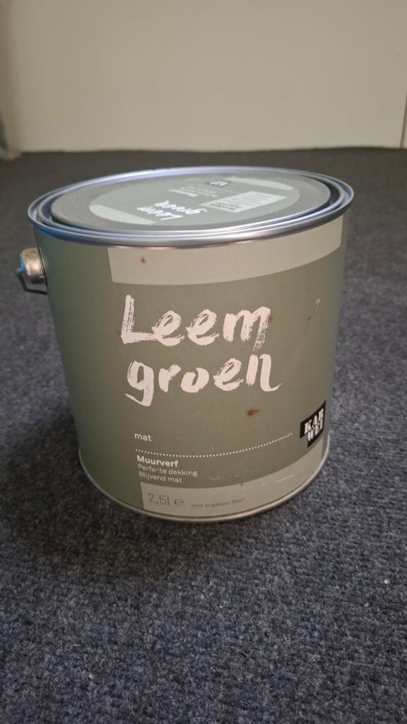 Karwei Leemgroen Muurverf Mat 2.5L - Nieuw, Ophalen