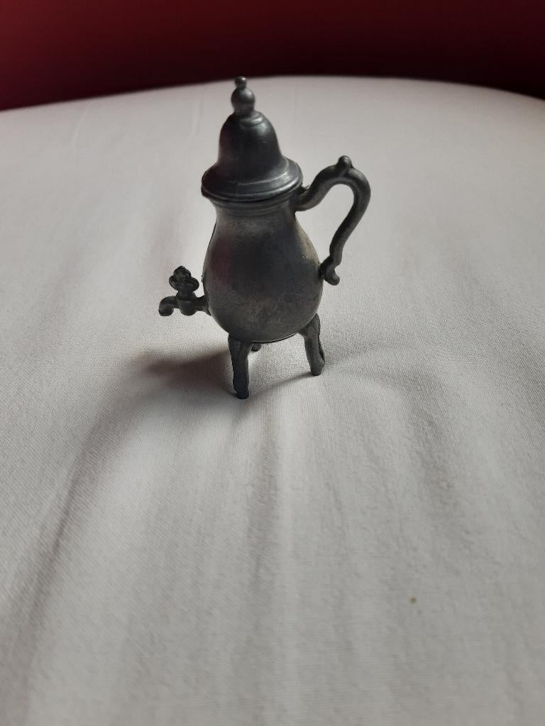 miniatuur kraantjeskan , tin, gemerkt, Antiek en Kunst, Antiek | Tin, Ophalen of Verzenden