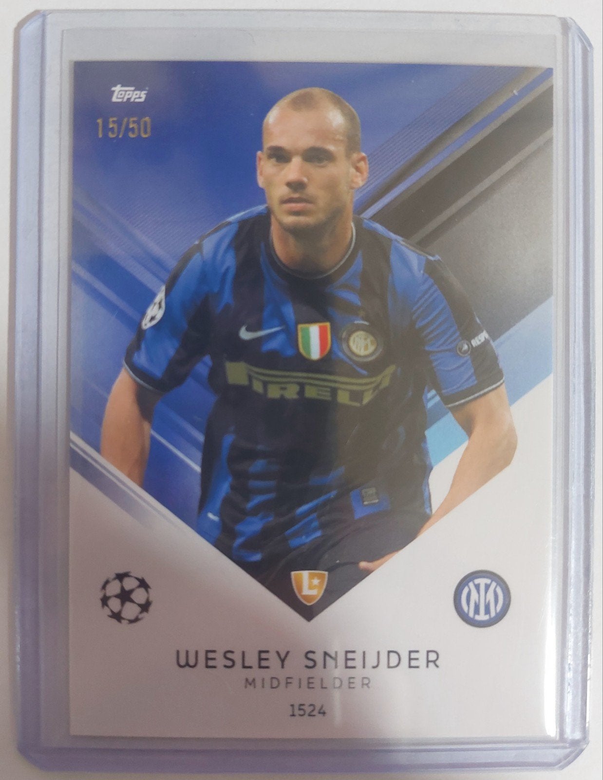 Wesley Sneijder Topps Total Football 15/50 Inter Milan, Ophalen of Verzenden, Zo goed als nieuw, Buitenlandse clubs, Spelerskaart