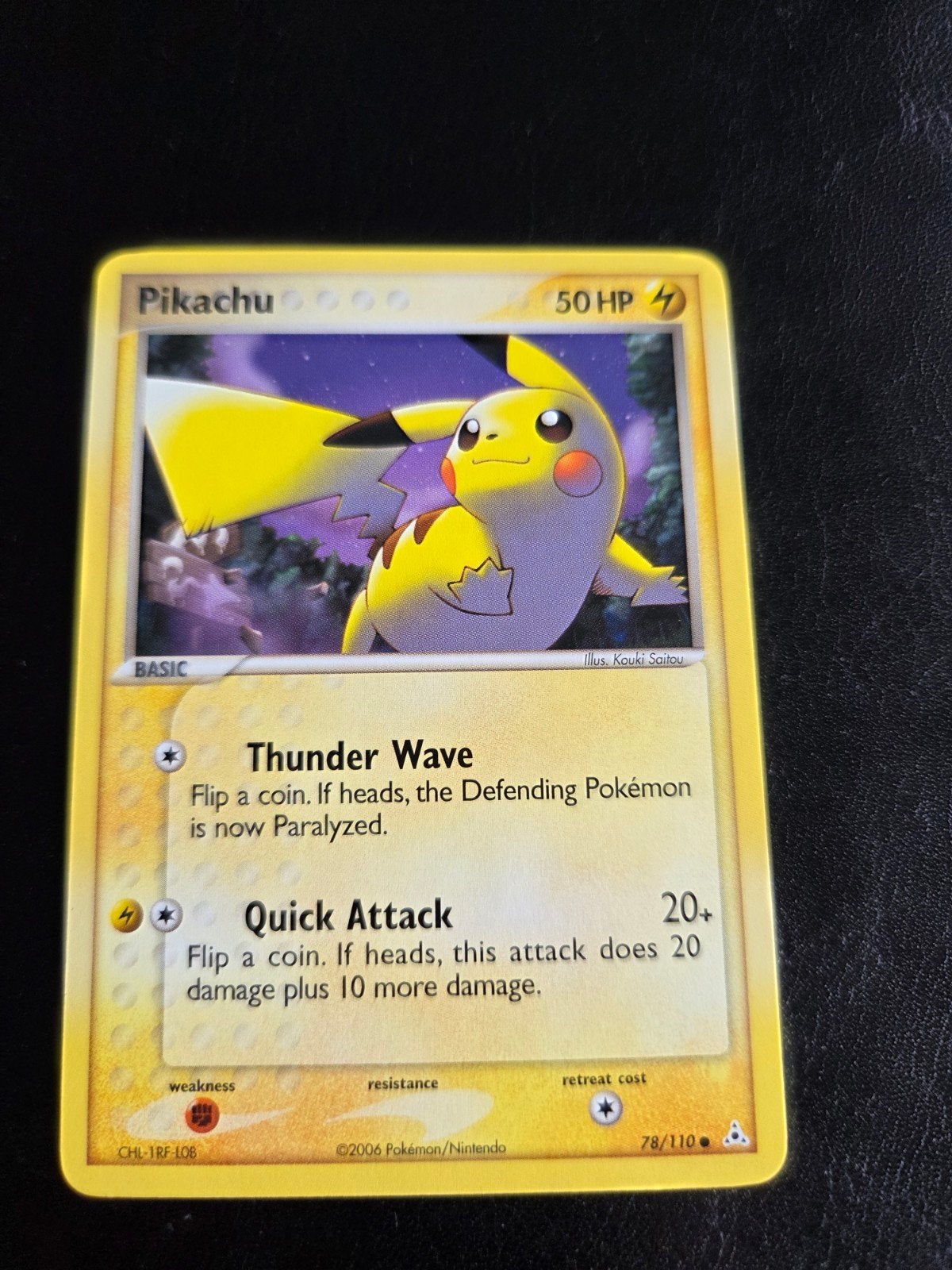Pikachu Pokémon kaart 78/110, Ophalen of Verzenden, Zo goed als nieuw, Losse kaart, Foil