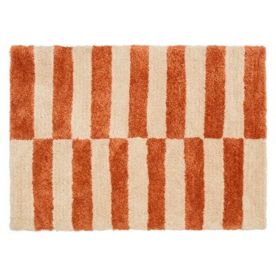 Nieuw super zacht vloerkleed - Oranje/Crème gestreept, Ophalen, 150 tot 200 cm, Crème, Rechthoekig