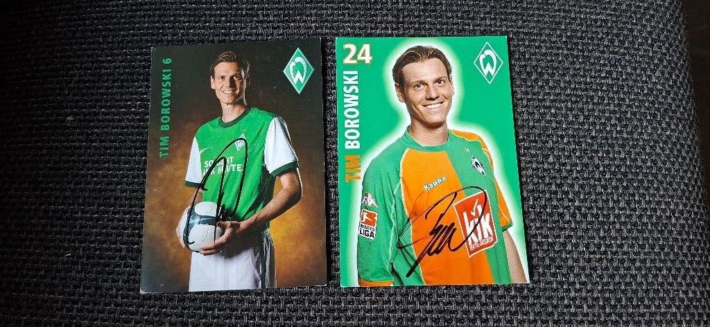 Spelerskaart met handtekening; Tim Borowski # Werder Bremen, Ophalen of Verzenden, Nieuw, Buitenlandse clubs, Spelerskaart