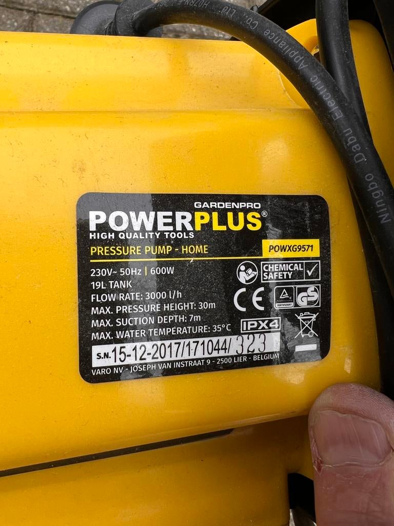 Hydrofoor waterpomp PowerPlus POWXG9571 - 19L tank, 3000 l/u, Ophalen of Verzenden, Nieuw, Elektrisch, Hydrofoorpomp