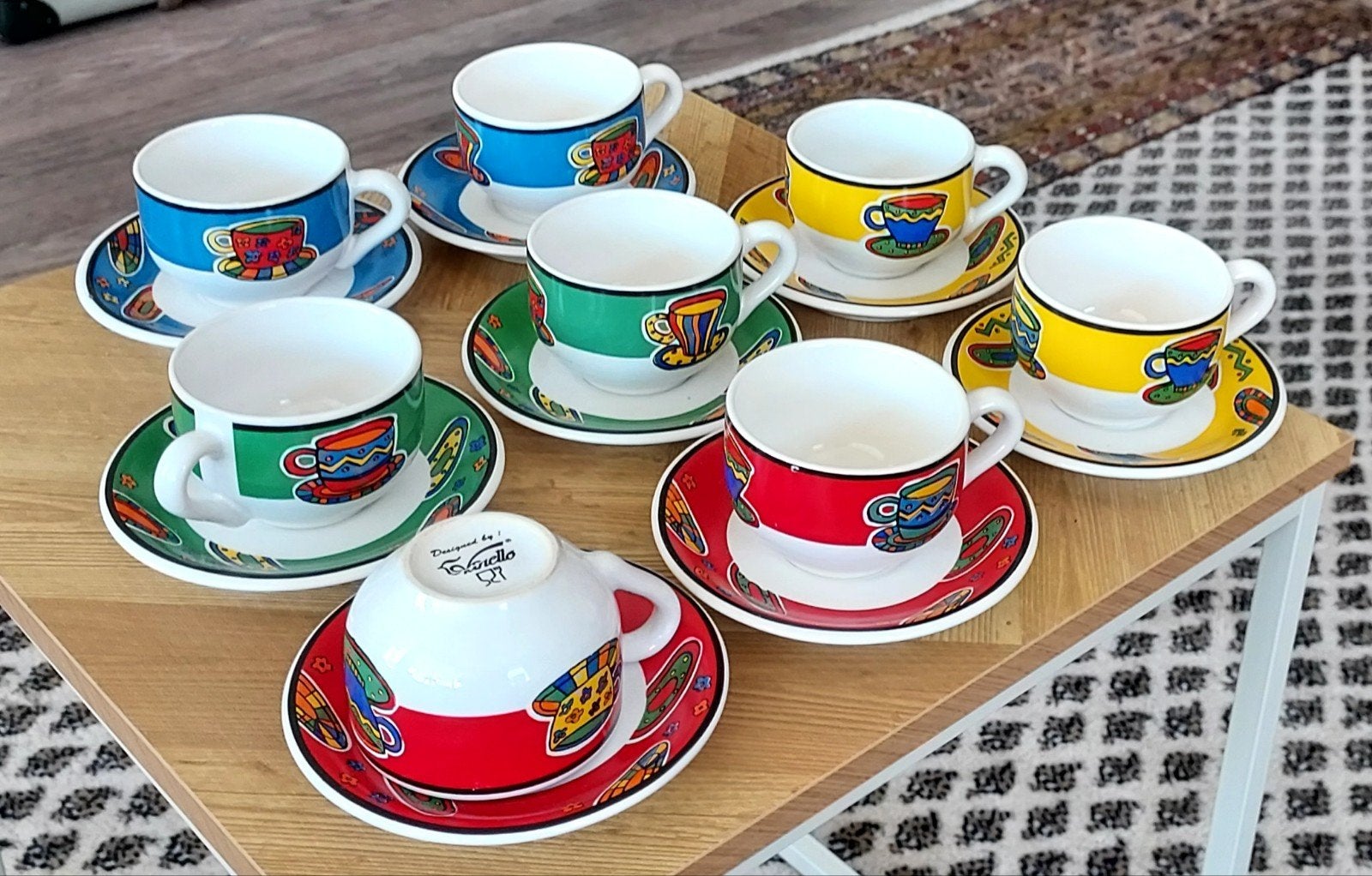 8-delig Vanello Retro Kunstservies - COBRA Stijl, Ophalen of Verzenden