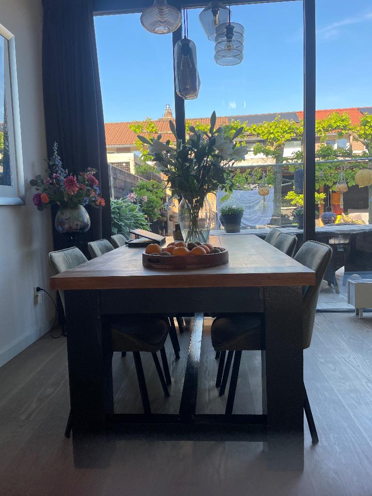 Eettafel teakhout, Ophalen, Gebruikt, Teakhout, 50 tot 100 cm