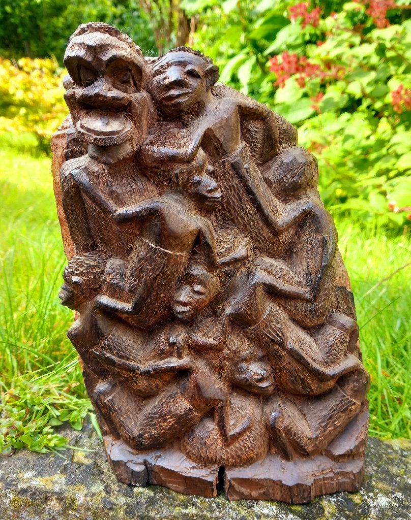Afrikaans beeld van een Makonde levensboom, Ophalen of Verzenden, Hout, Houtsnijwerk