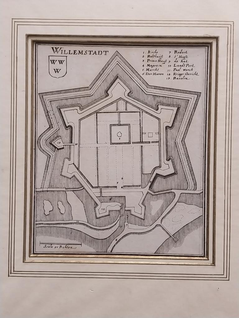 Willemstad merian 1659, Antiek en Kunst, Kunst | Etsen en Gravures, Ophalen of Verzenden