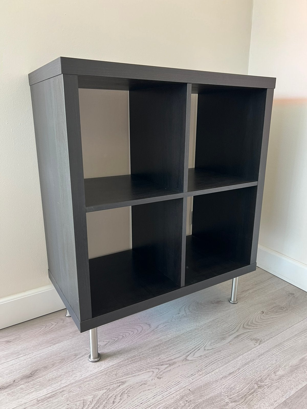 IKEA EXPEDIT zwart – met RVS poten, Ophalen, Zo goed als nieuw