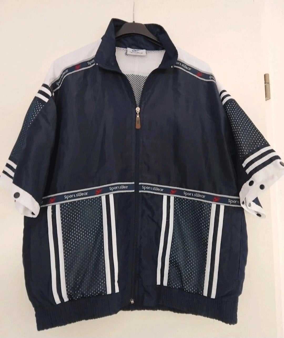 Vintage Sportswear Windjack - Maat M- unisex, Kleding | Dames, Sportkleding, Maat 38/40 (M), Blauw, Overige typen, Ophalen of Verzenden