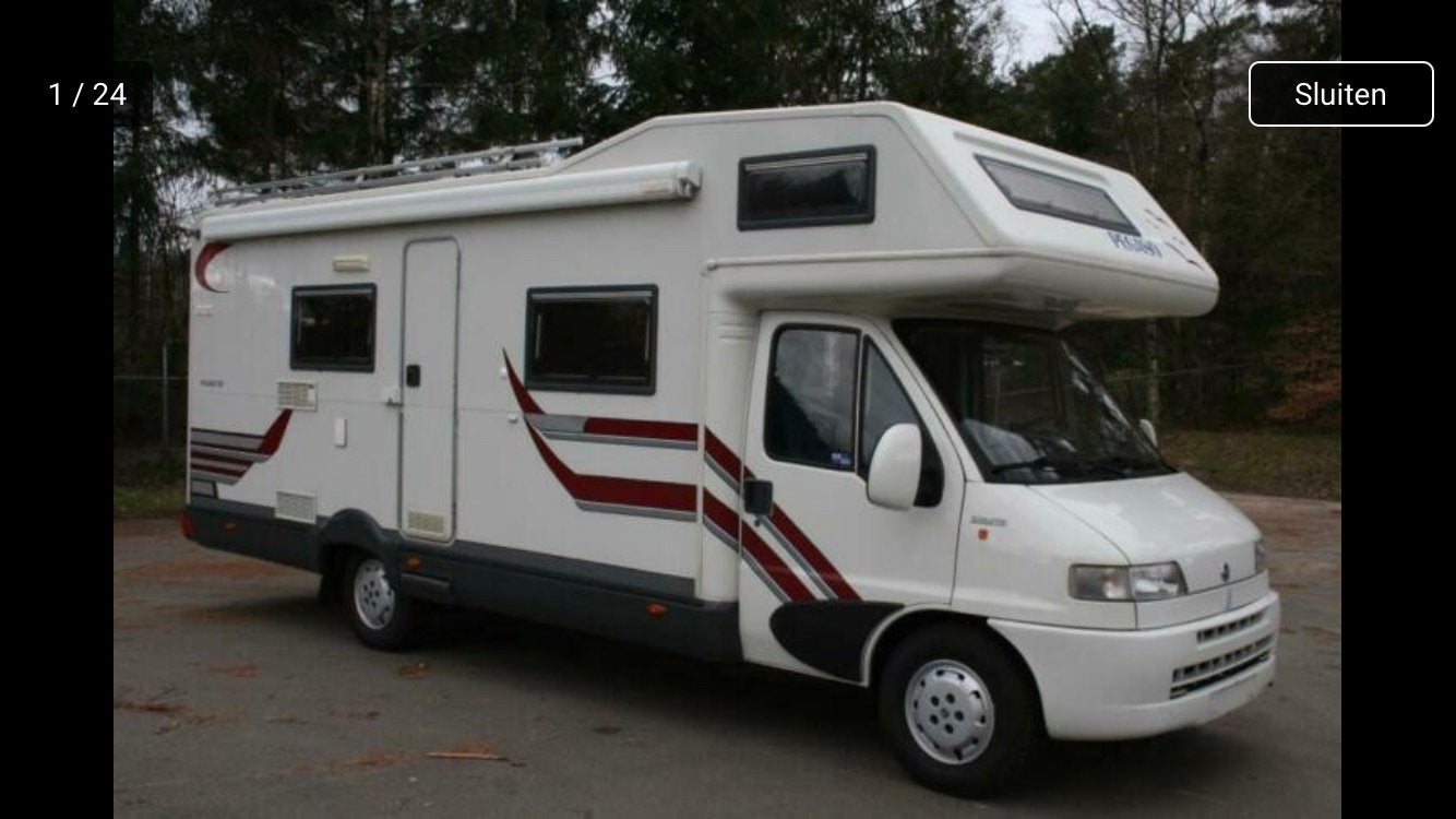 Familie camper Roller team pegaso 707 fiat ducato 2.8 JTD, Caravans en Kamperen, Campers, Alkoof, Ringverwarming, Treinzit, Fiat