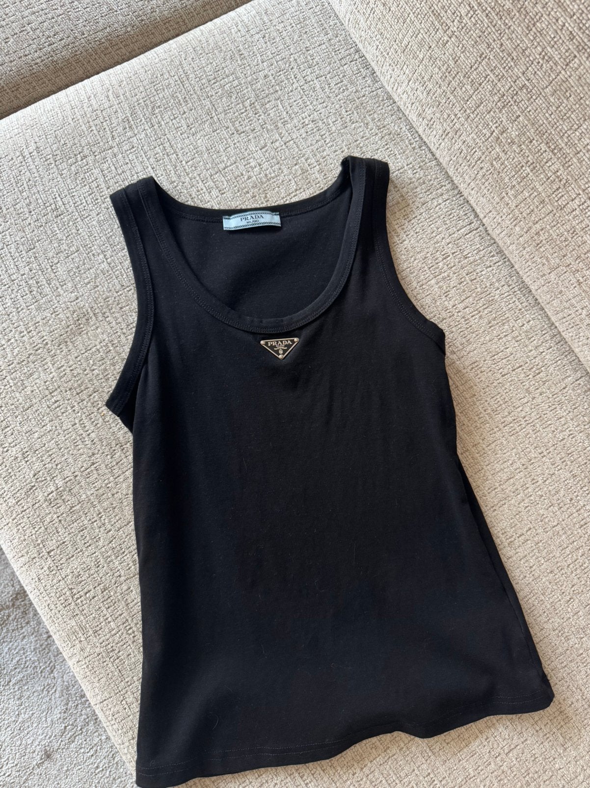 Prada top, Ophalen of Verzenden, Zo goed als nieuw, Zwart, Zonder mouw