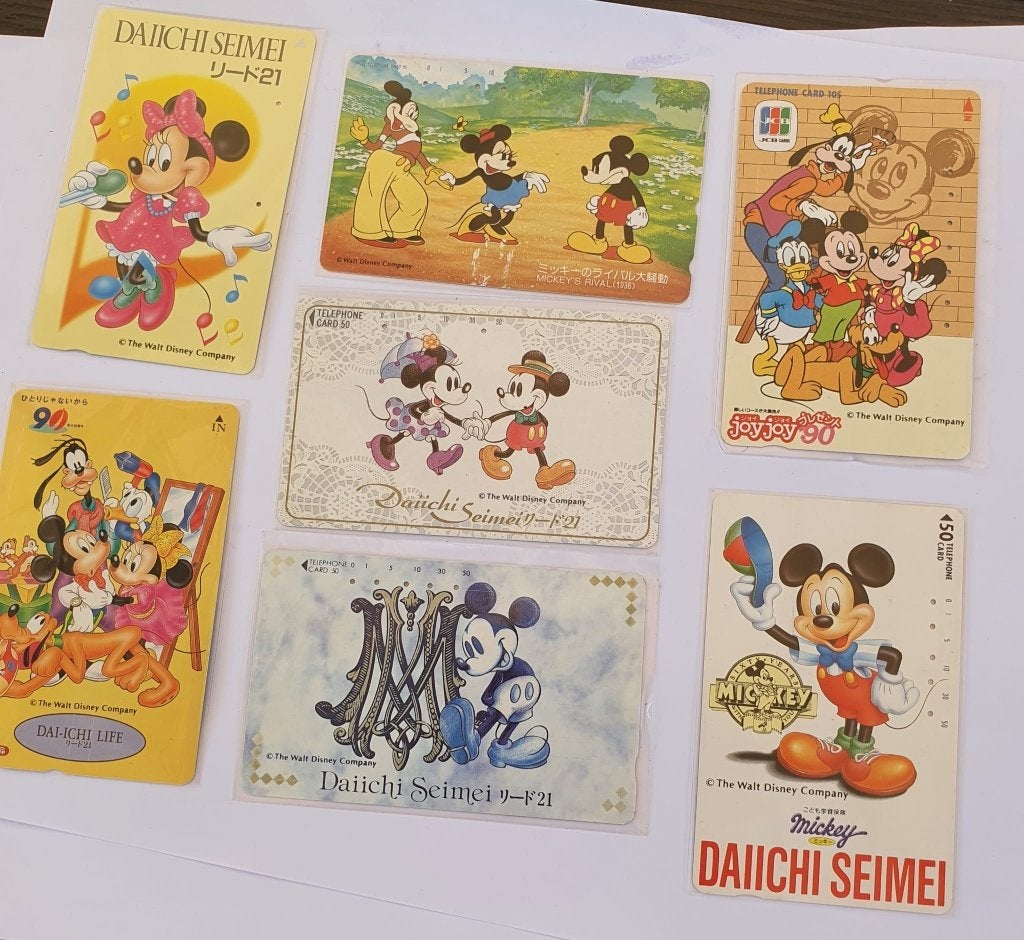 7 Japanse Telefoonkaarten Disney, Ophalen of Verzenden