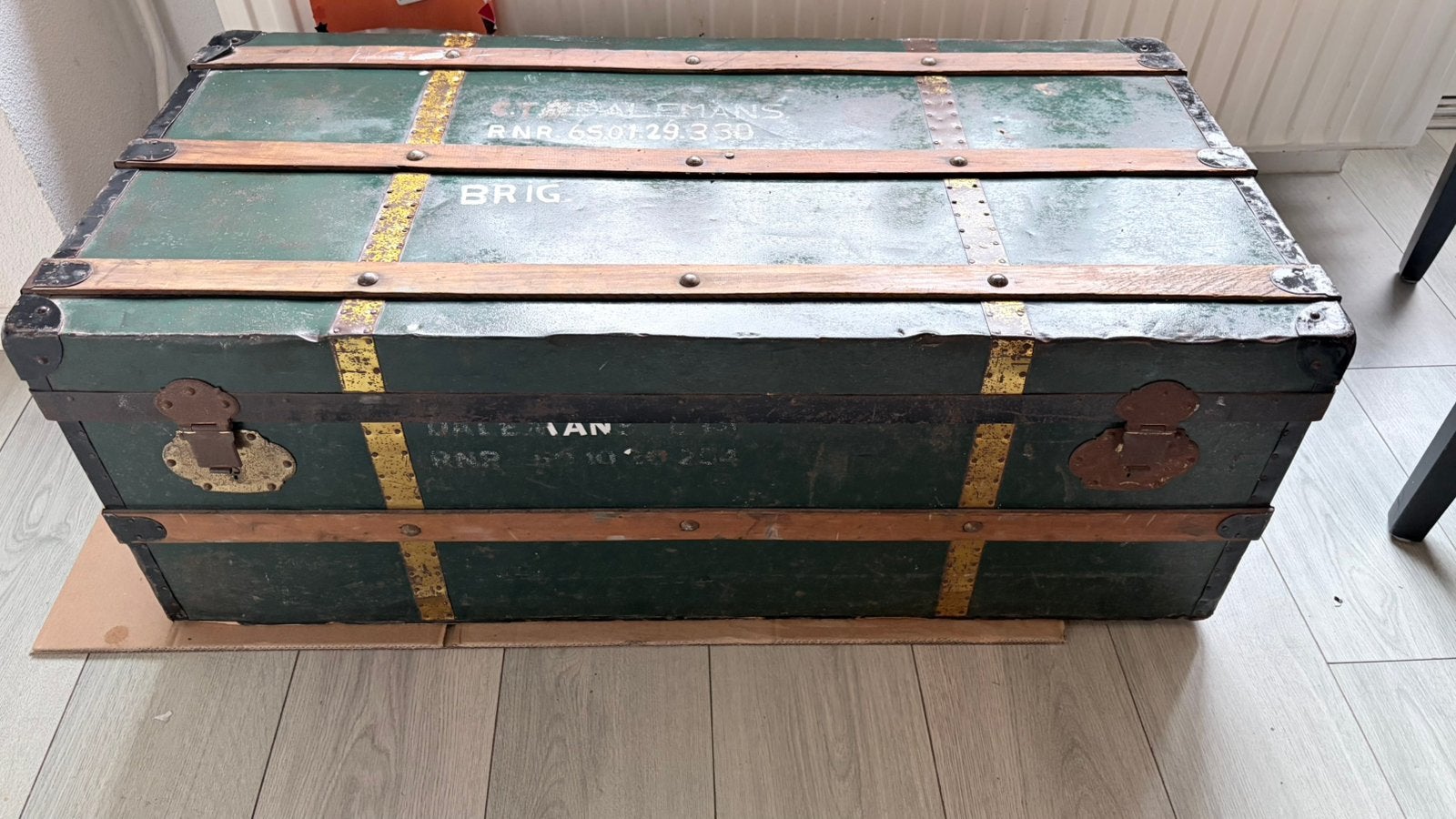 Prachtige Stoere Vintage Hutkoffer / Authentieke Scheepskist, Ophalen, Minder dan 50 cm, 50 tot 100 cm, Zo goed als nieuw