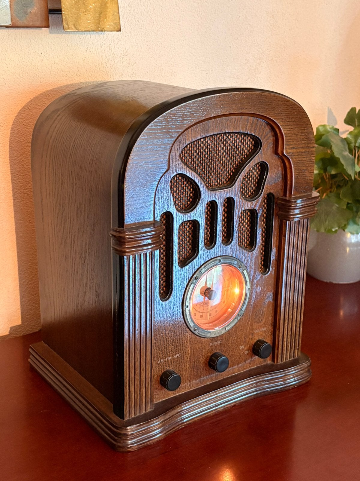 Mooie, goed werkende retro jaren ‘30 radio, art deco stijl, Antiek en Kunst, Ophalen of Verzenden