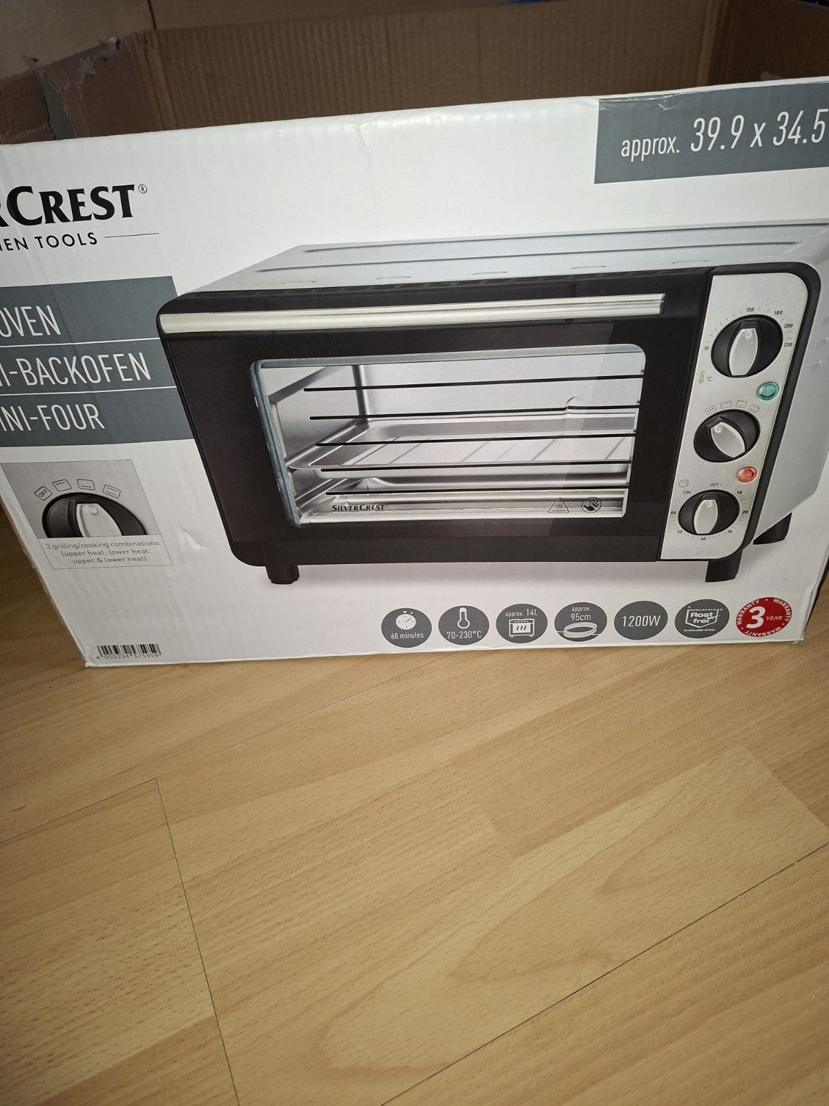 Silvercrest Mini-oven 1200W - Compact en Krachtig, Ophalen, Minder dan 45 cm, Minder dan 45 cm, Silvercrest