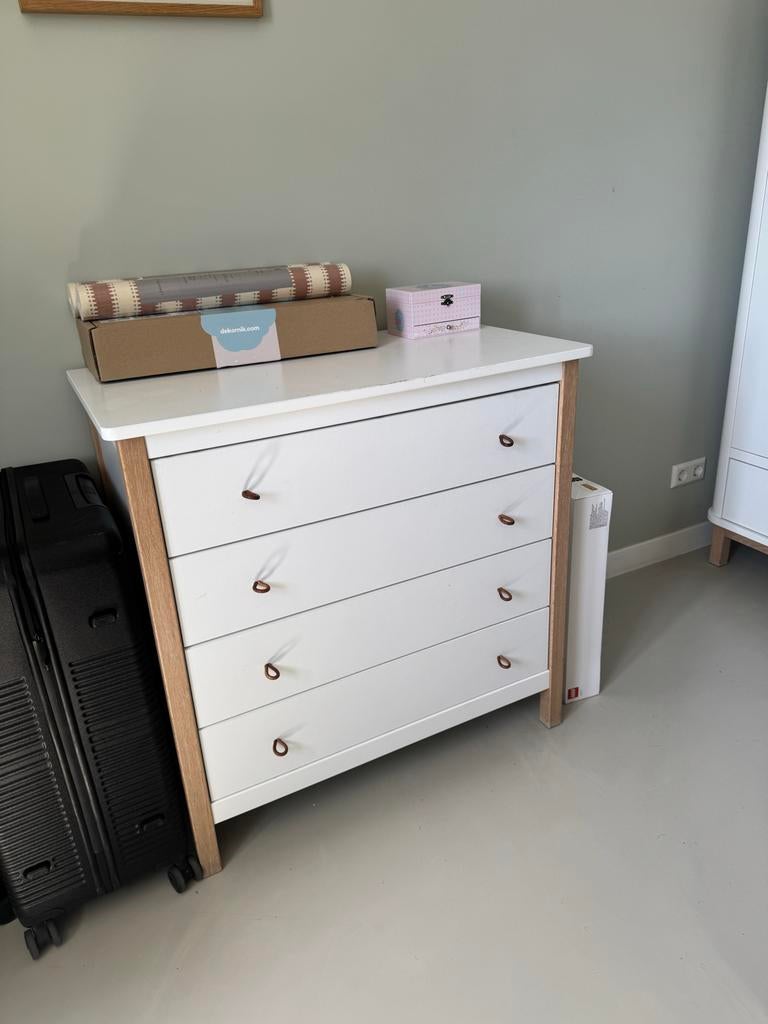 Oliver Furniture Dressoir met 4 Lades - Wit/Hout, Kinderen en Baby's, Kinderkamer | Commodes en Kasten, Ophalen, Gebruikt